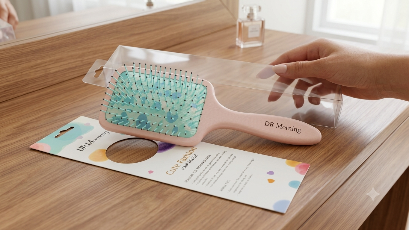 برس مو دکتر مورنینگ دندانه پلاستیکی صورتی